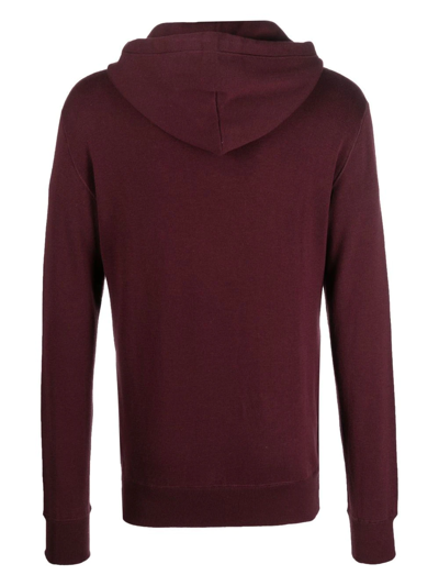 Caruso Embroidered-logo Detail Hoodie In Purple