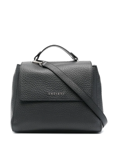 Shop Orciani Grained Leather Crossbody Bag In Schwarz