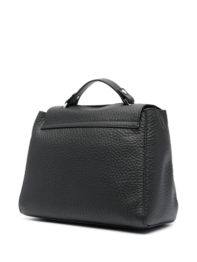 Shop Orciani Grained Leather Crossbody Bag In Schwarz