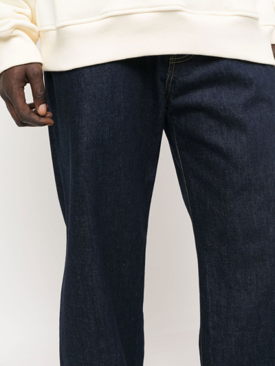 Shop Kenzo Straight Leg Logo-patch Jeans In Blau