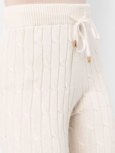 Shop Peserico Rib-knit Drawstring Pants In Nude