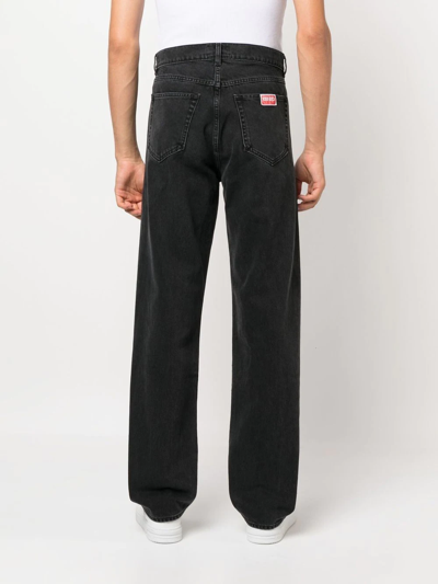Shop Kenzo Straight-leg Cut Jeans In Schwarz