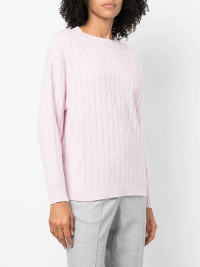 Shop Peserico Ribbed Wool-blend Jumper In Rosa