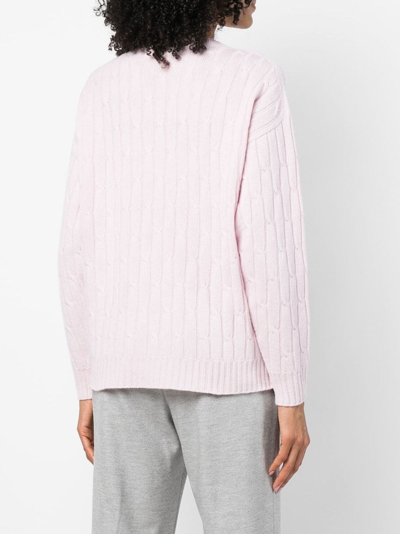 Shop Peserico Ribbed Wool-blend Jumper In Rosa