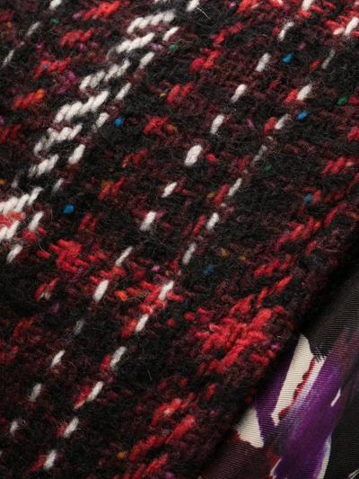 Marni Reversible Madras Coat With Double Belt In Red