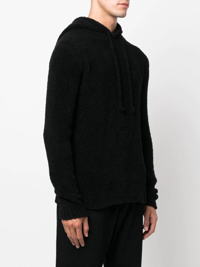 Ten C Sherpa Wool-blend Hoodie In Schwarz