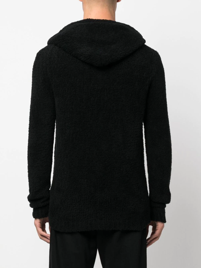 Ten C Sherpa Wool-blend Hoodie In Schwarz