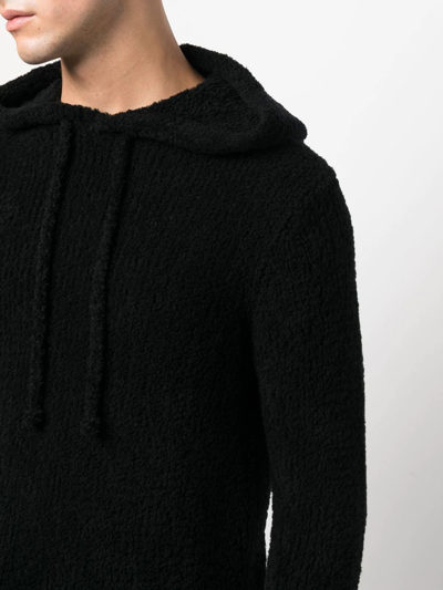 Ten C Sherpa Wool-blend Hoodie In Schwarz