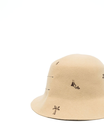 Shop Super Duper Hats Freya Narrow Bucket Hat In Nude