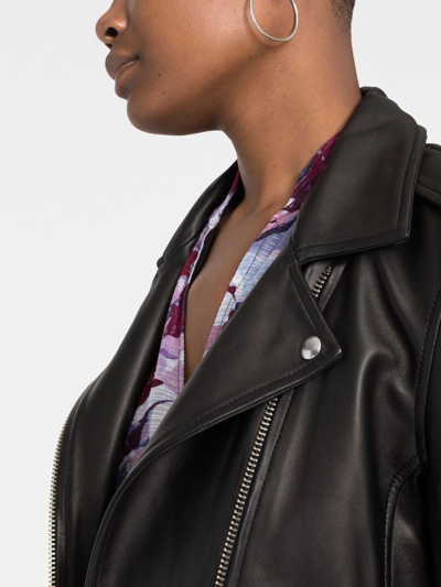 Shop Iro Notched-lapels Biker Jacket In Schwarz