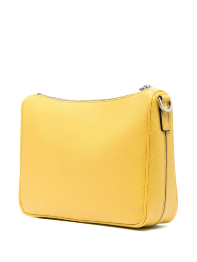 Prada Saffiano-leather Crossbody Bag In Yellow