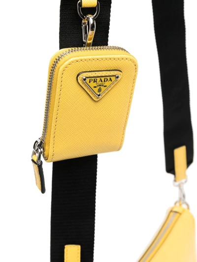 Prada Saffiano-leather Crossbody Bag In Yellow