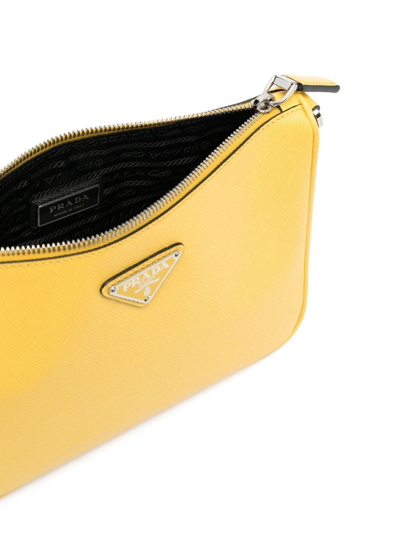 Prada Saffiano-leather Crossbody Bag In Yellow
