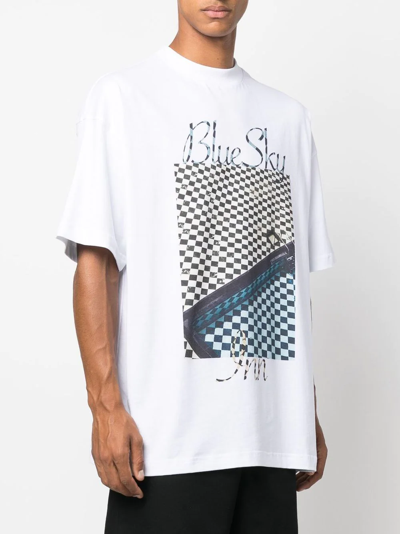 Shop Blue Sky Inn Photograph-print Short-sleeved T-shirt In White