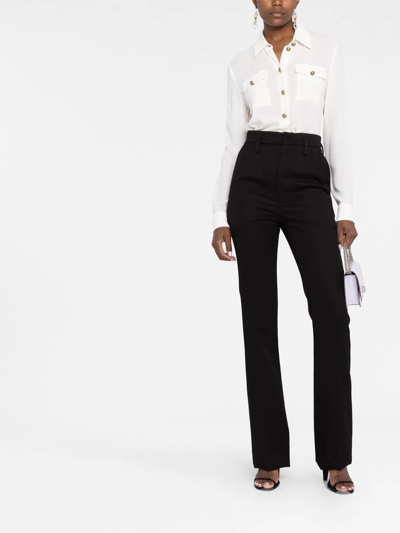 Saint Laurent Straight Leg Tailored Trousers In Schwarz