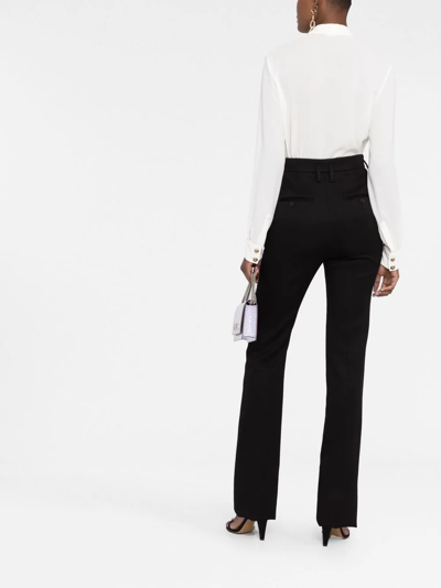 Saint Laurent Straight Leg Tailored Trousers In Schwarz