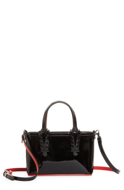 Shop Christian Louboutin Nano Cabata East/west Leather Tote In Black