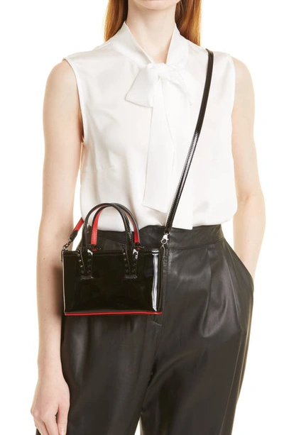 Shop Christian Louboutin Nano Cabata East/west Leather Tote In Black