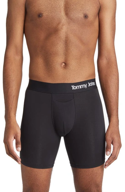 Shop Tommy John 2-pack Cool Cotton 6-inch Boxer Briefs In Navy/ Black