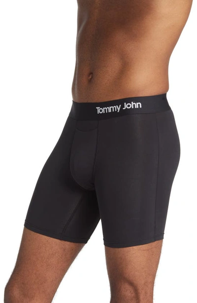 Shop Tommy John 2-pack Cool Cotton 6-inch Boxer Briefs In Navy/ Black