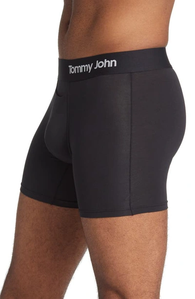 Shop Tommy John 2-pack Cool Cotton 4-inch Boxer Briefs In Black/ Black