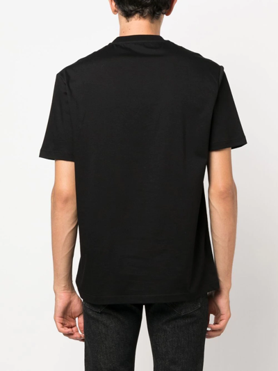 Shop Versace La Greca-print Short-sleeved T-shirt In Black