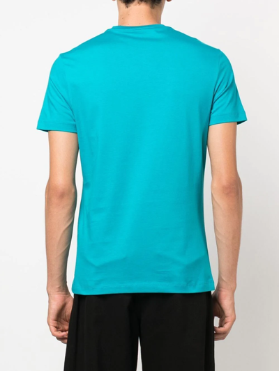 Versace Logo-print Short-sleeved T-shirt In Blau