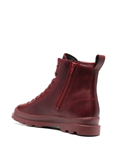 Shop Camper Ankle Lace-up Fastening Boots In Rot