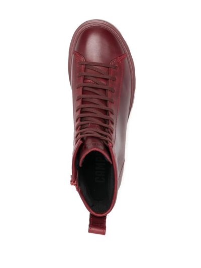 Shop Camper Ankle Lace-up Fastening Boots In Rot