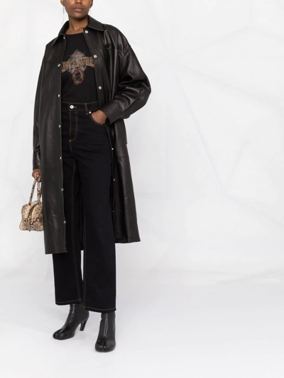 Shop Iro Rajan Oversized Leather Coat In Black