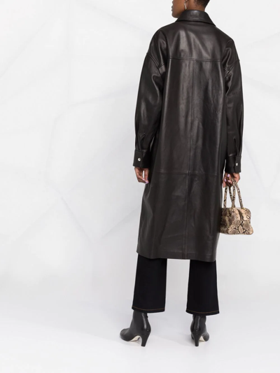Shop Iro Rajan Oversized Leather Coat In Black