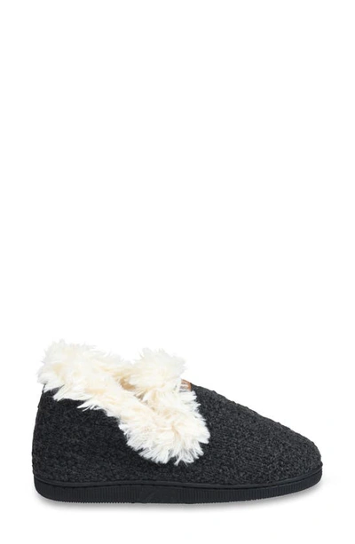 Shop Gaahuu Knit & Faux Fur Slipper In Charcoal Grey