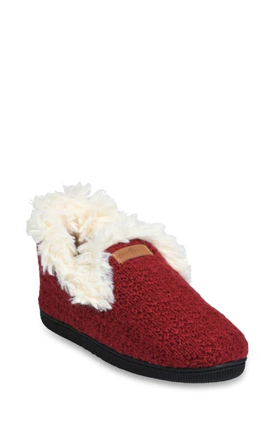 Shop Gaahuu Knit & Faux Fur Slipper In Ruby