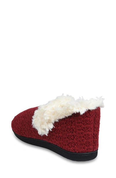 Shop Gaahuu Knit & Faux Fur Slipper In Ruby