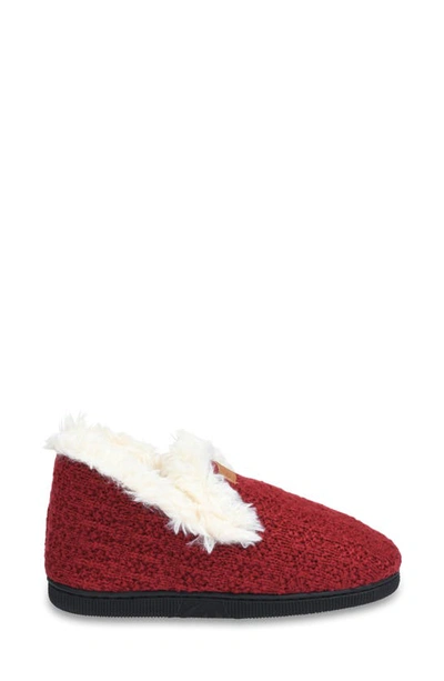 Shop Gaahuu Knit & Faux Fur Slipper In Ruby