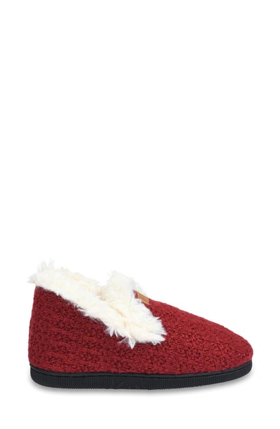 Gaahuu Knit & Faux Fur Slipper In Ruby