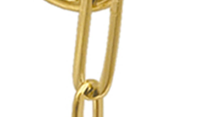 Shop Adornia 14k Gold Plated Water Resistant Paper Clip Chain Lariat Necklace In Yellow