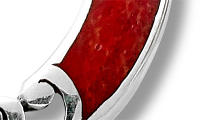 Shop Samuel B. Sterling Silver & Coral Circle Link Earrings In Red