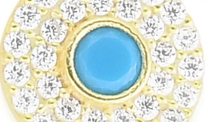 Sphera Milano Sterling Silver & Cz Evil Eye Stretch Bracelet In Yellow Gold