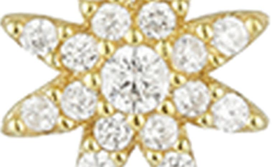 Sphera Milano Sterling Silver & Cz Star Drop Earrings In Yellow Gold