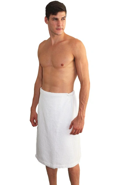 Shop Linum Home Textiles Turkish Cotton Terry Body Wrap Towel In White