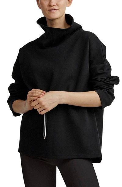 Varley Barton Funnel Neck Sweatshirt In Black