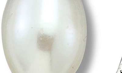 Samuel B. Samuel B Silver Pearl Open Drop Earrings In White