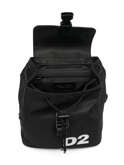 Shop Dsquared2 D2 Logo-print Back-pack In Black