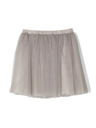 Douuod Teen Tulle Layered Mini Skirt In Grey