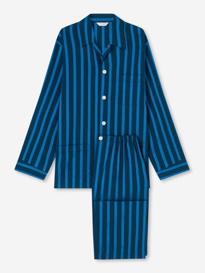 Derek Rose Men's Classic Fit Pyjamas Royal 218 Cotton Navy | ModeSens