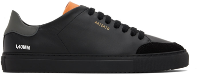 Shop Axel Arigato Black Clean 90 Triple Sneakers In Black/grey/orange