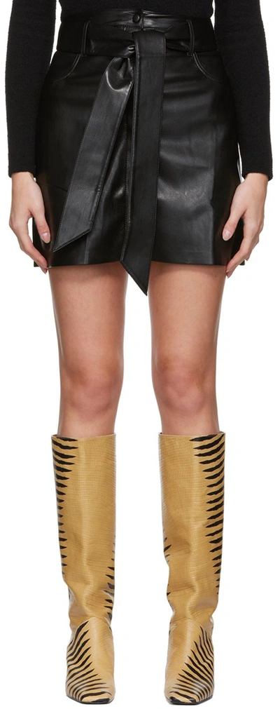 Shop Nanushka Black Meda Miniskirt