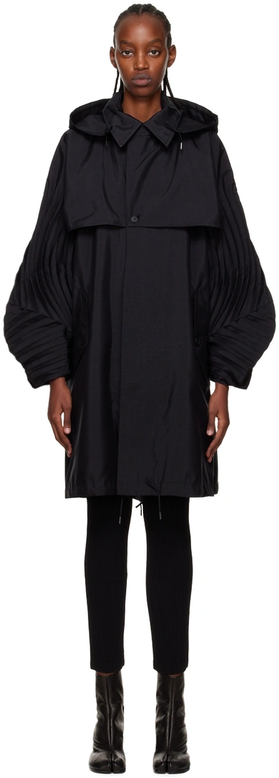 Shop Issey Miyake Black Pinnate Coat In 15 Black