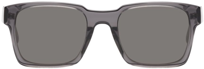 Shop Moncler Gray Square Sunglasses In 01d Shiny Transparen
